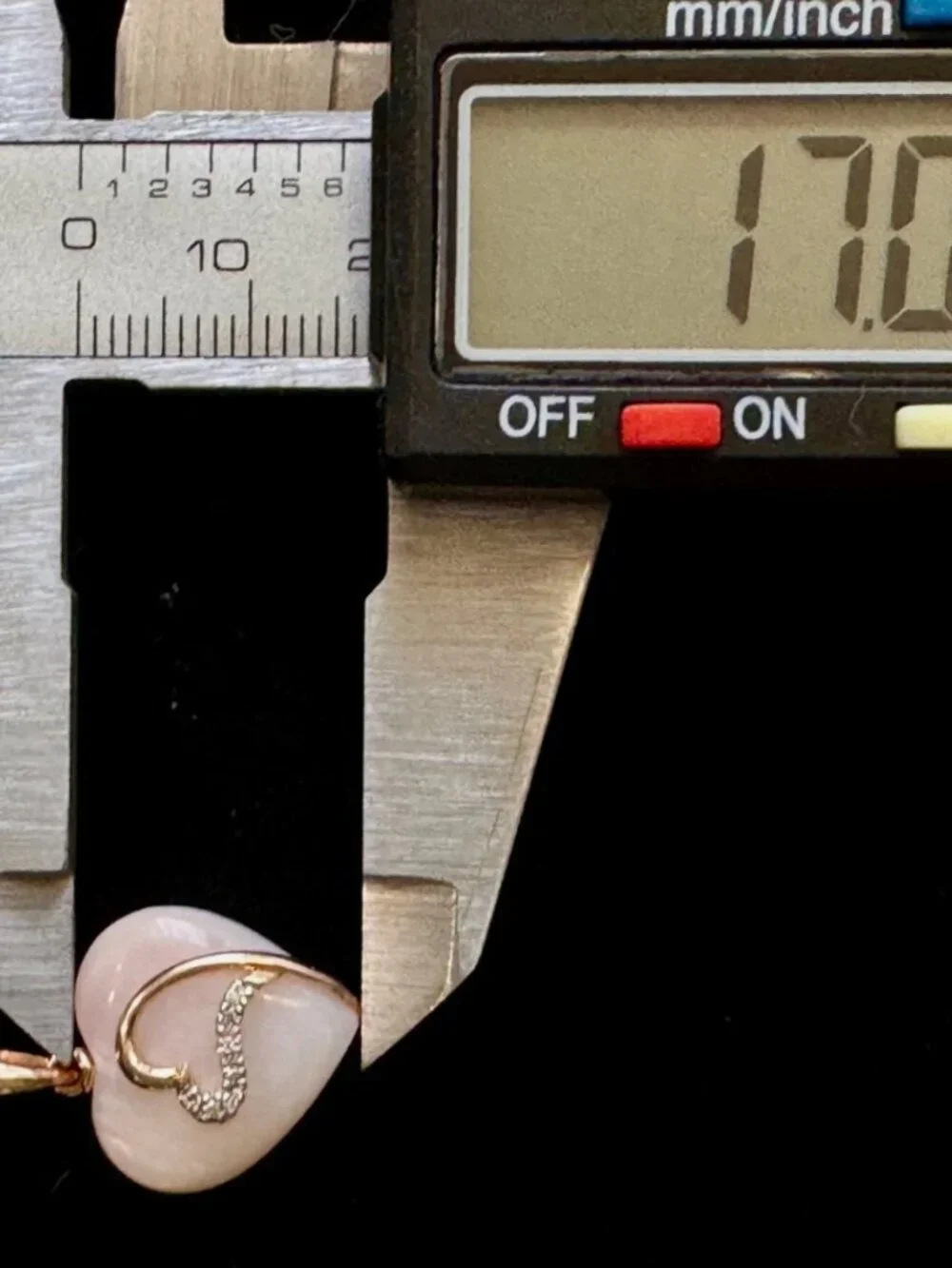 10K Yellow Gold Samuel Aaron Pink Mother of Pearl Diamond Heart 18